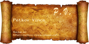 Petkov Vince névjegykártya