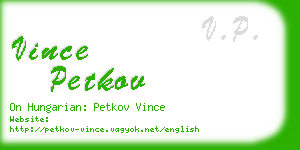 vince petkov business card